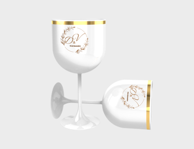 Taça de GIN com Borda Metalizada 650ml - 1 Cor de Impressão - 1x1 - 25 unid