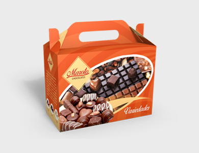 Caixa de Presente Extra Pequena com Alça Couchê 300g Laminação Fosca e Verniz Localizado 18,9x9x13,5cm - 4x0 - 500 unid