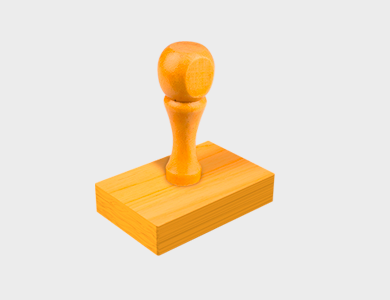 Carimbo de Madeira 6x4cm - 1x0 - 5 unid