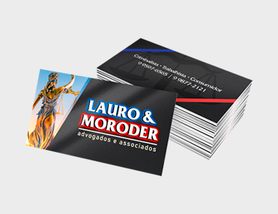 Cartão de Visita Ultra Premium com 2 Cantos Arredondados Couchê 700g Laminação Fosca 9x5cm - 4x4 - 500 unid